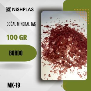 Dekoratif Nishplas Doğal Mineral Taş – Bordo – MK-19