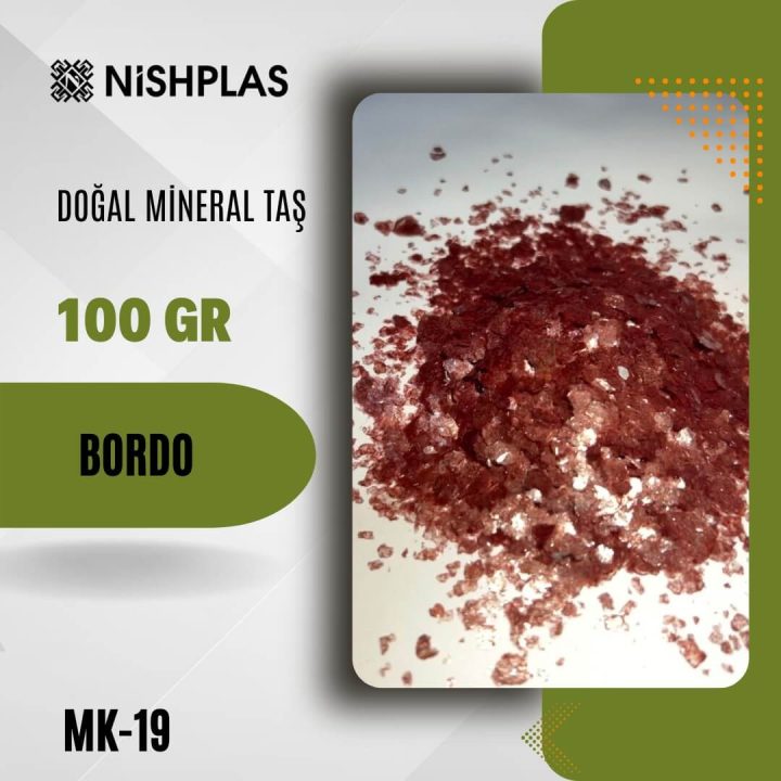 Dekoratif Nishplas Doğal Mineral Taş – Bordo – MK-19