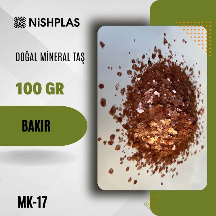 Dekoratif Nishplas Doğal Mineral Taş – Bakır – MK-17