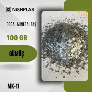 Dekoratif Nishplas Doğal Mineral Taş – Gümüş – MK-11