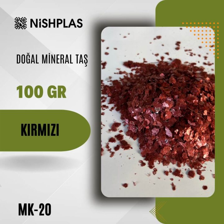 Dekoratif Nishplas Doğal Mineral Taş – Kırmızı – MK-20