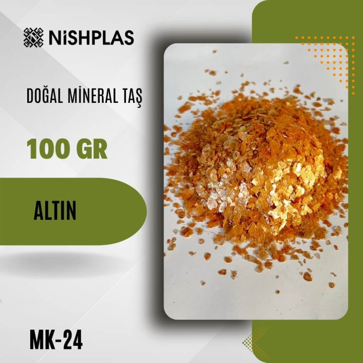 Dekoratif Nishplas Doğal Mineral Taş – Altın – MK-24